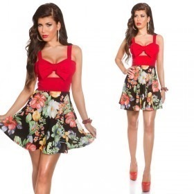 KouCla Summer Mini Dress With Big Bow - Red