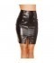 KouCla High Waisted Leather Look Skirt - Black