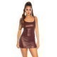KouCla Leather Look Strap Bodycon Mini Dress - Bordeaux
